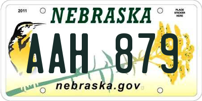 NE license plate AAH879