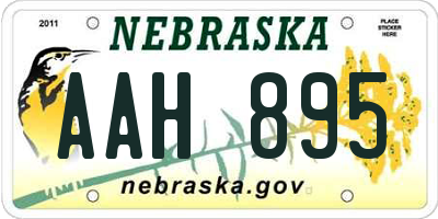 NE license plate AAH895