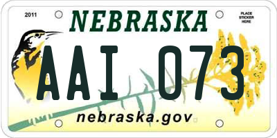 NE license plate AAI073