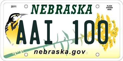 NE license plate AAI100