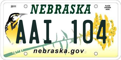 NE license plate AAI104