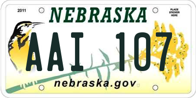 NE license plate AAI107