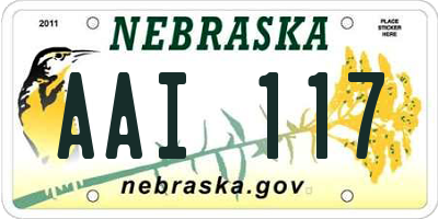 NE license plate AAI117