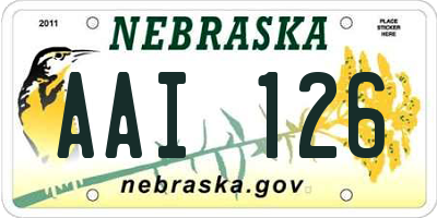 NE license plate AAI126