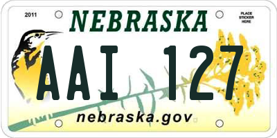 NE license plate AAI127