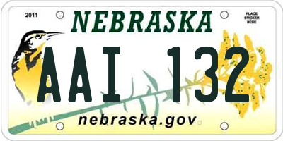 NE license plate AAI132