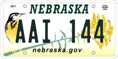 NE license plate AAI144