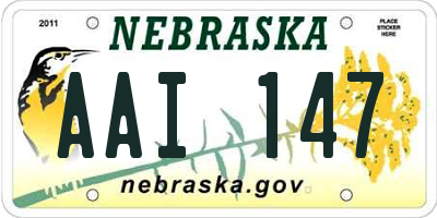 NE license plate AAI147