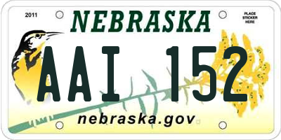 NE license plate AAI152