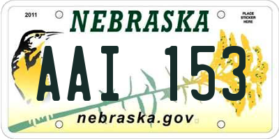 NE license plate AAI153