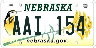 NE license plate AAI154