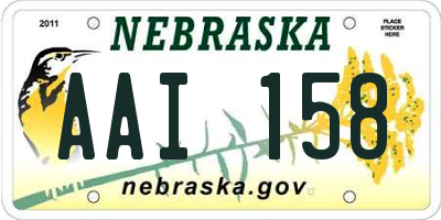 NE license plate AAI158