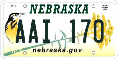 NE license plate AAI170