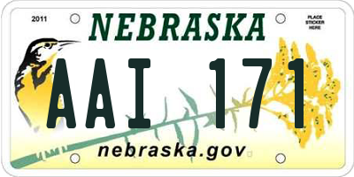 NE license plate AAI171