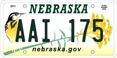 NE license plate AAI175