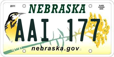 NE license plate AAI177