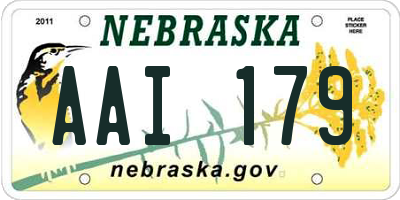 NE license plate AAI179