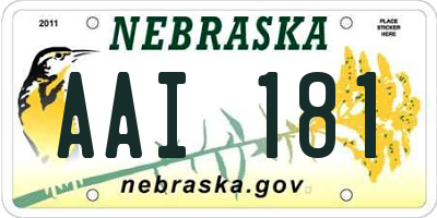 NE license plate AAI181