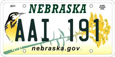 NE license plate AAI191