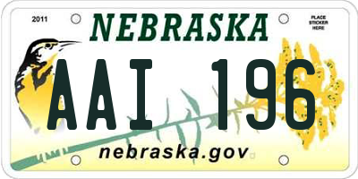 NE license plate AAI196