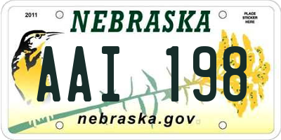 NE license plate AAI198