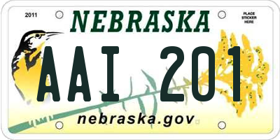 NE license plate AAI201