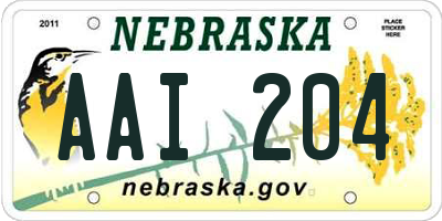 NE license plate AAI204