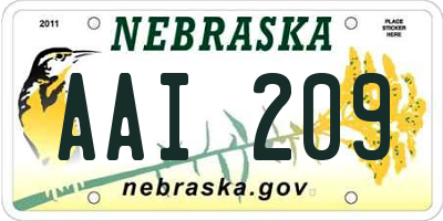 NE license plate AAI209