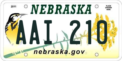 NE license plate AAI210