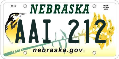 NE license plate AAI212