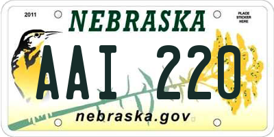 NE license plate AAI220