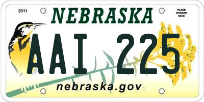 NE license plate AAI225