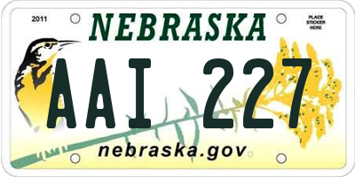 NE license plate AAI227