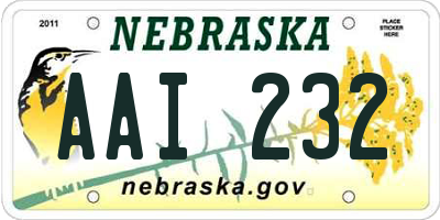 NE license plate AAI232