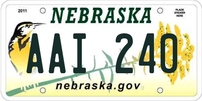 NE license plate AAI240