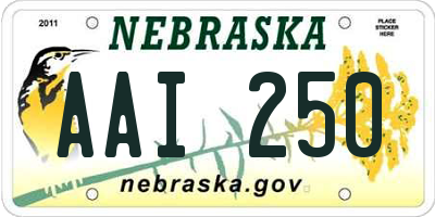 NE license plate AAI250