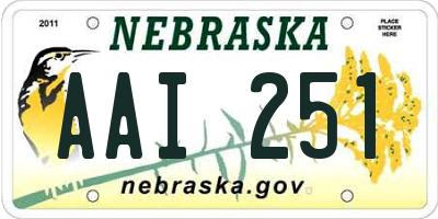 NE license plate AAI251