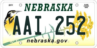 NE license plate AAI252