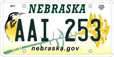 NE license plate AAI253