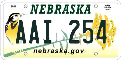 NE license plate AAI254