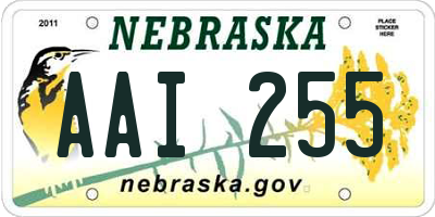 NE license plate AAI255