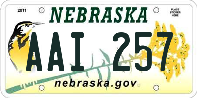 NE license plate AAI257