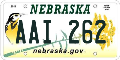 NE license plate AAI262