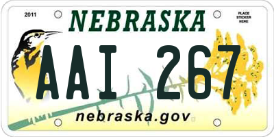 NE license plate AAI267