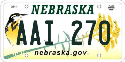 NE license plate AAI270