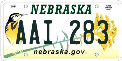 NE license plate AAI283