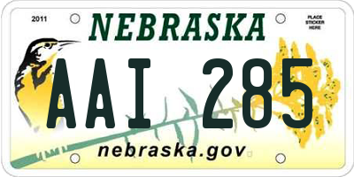 NE license plate AAI285