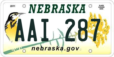 NE license plate AAI287