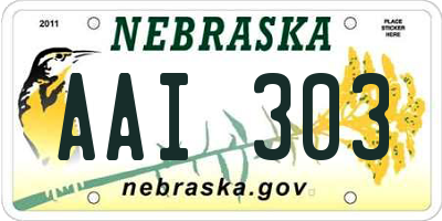 NE license plate AAI303