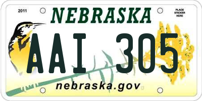 NE license plate AAI305